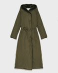 Long technical fabric down coat with mink fur