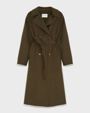 Long cashmere-blend trench coat