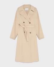 Long cashmere-blend trench coat