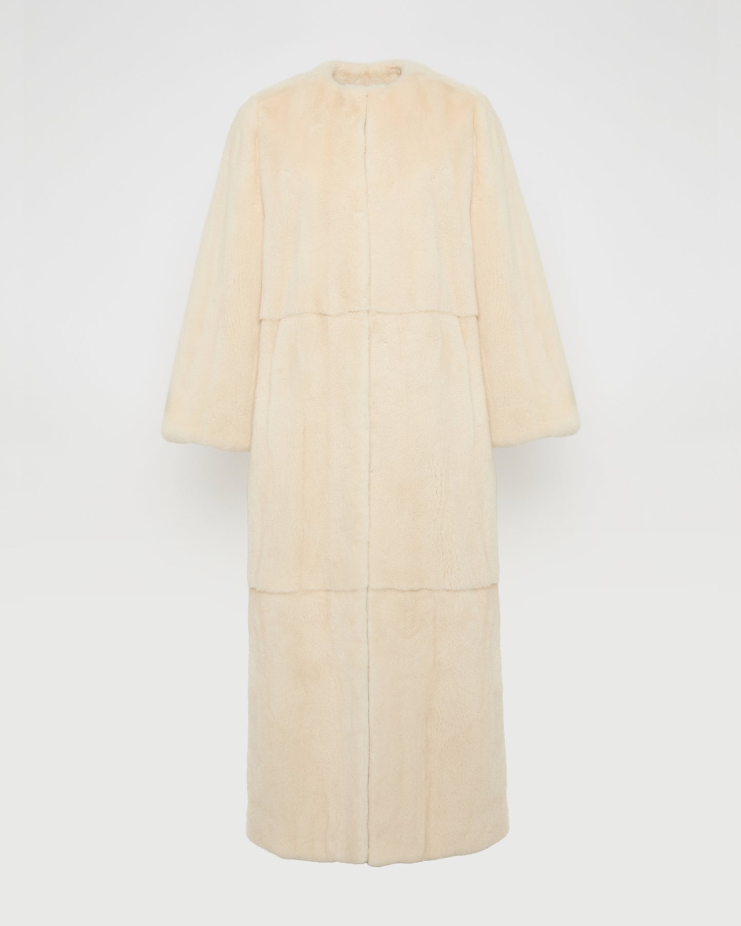 Maxi belted coat in long-haired mink fur -Yves Salomon