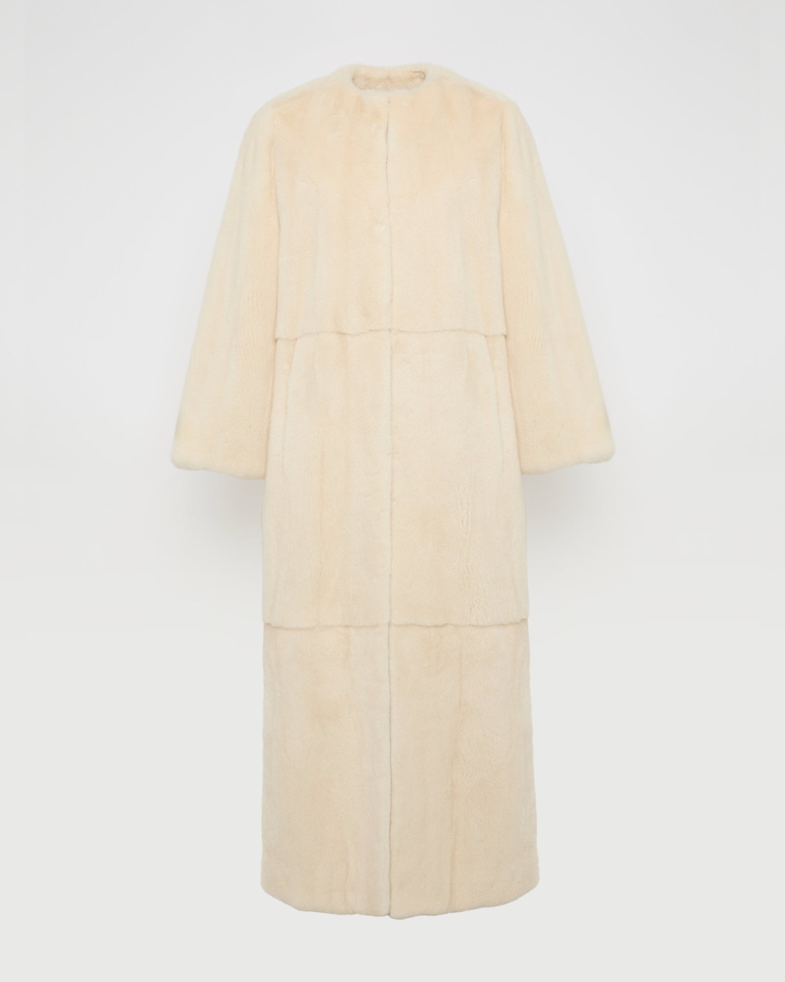 Maxi belted coat in long-haired mink fur -Yves Salomon