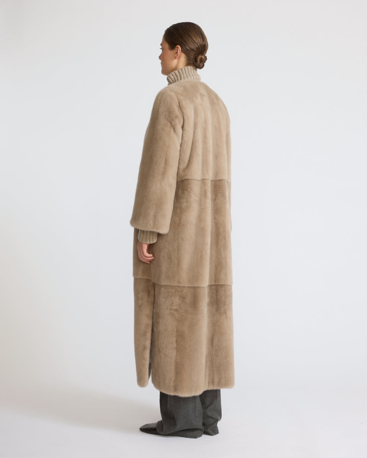 Maxi belted coat in long-haired mink fur - Yves Salomon - New Fall/Winter Collection