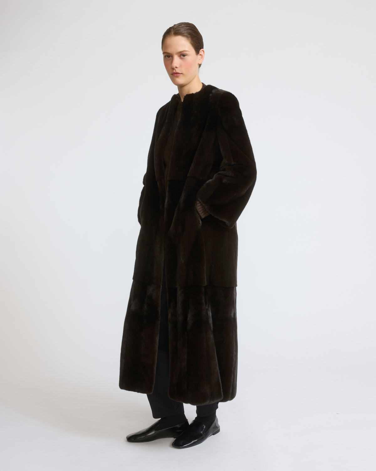 Maxi belted coat in long-haired mink fur - Yves Salomon - New Fall/Winter Collection
