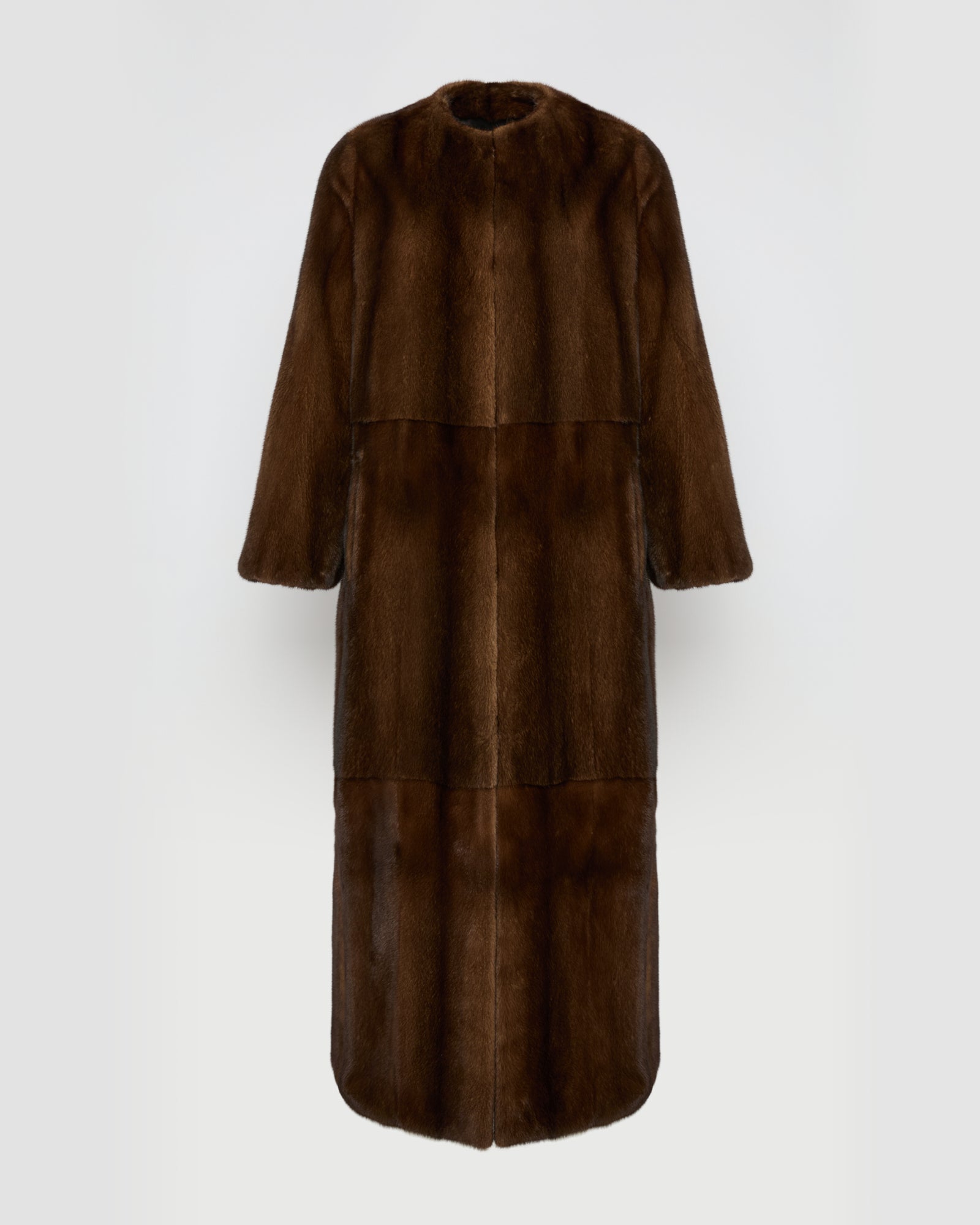 Maxi belted coat in long-haired mink fur -Yves Salomon