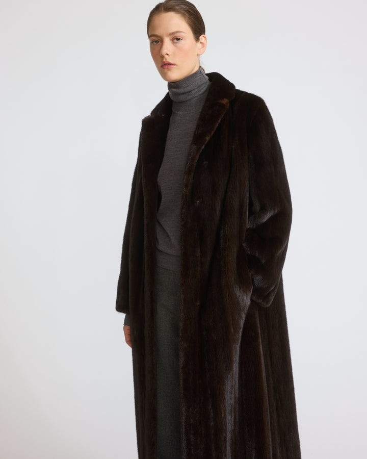 Long coat in long-haired mink fur - Yves Salomon - New Fall/Winter Collection