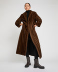 Long coat in long-haired mink fur