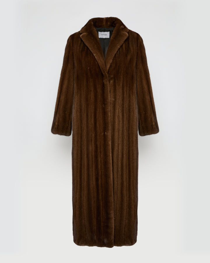 Long coat in long-haired mink fur
