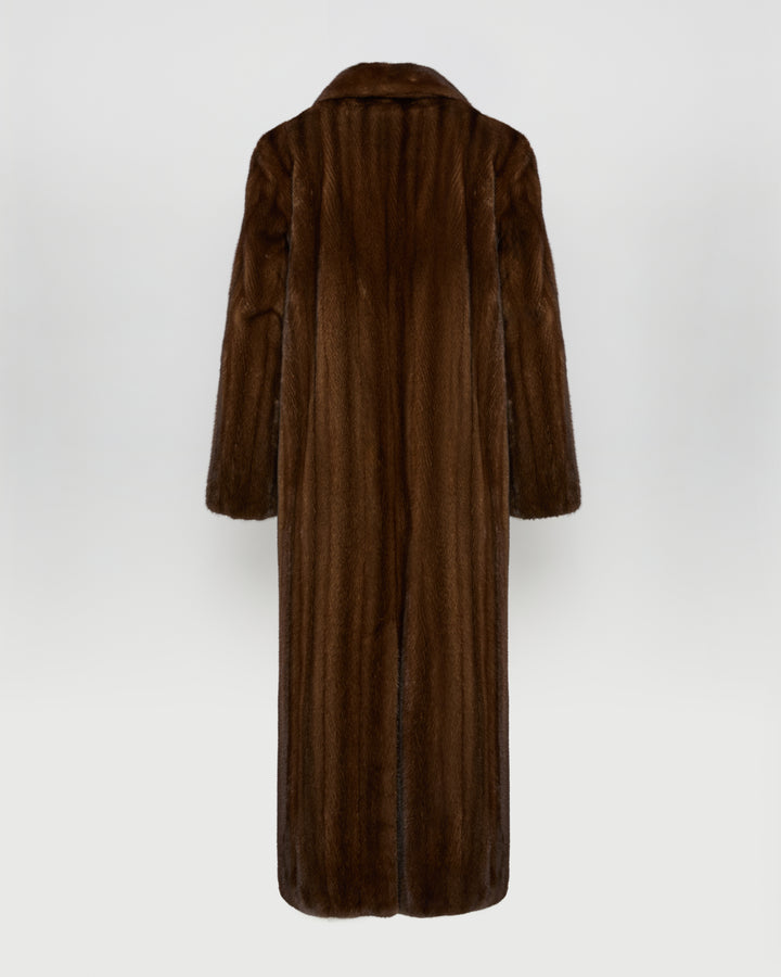 Long coat in long-haired mink fur