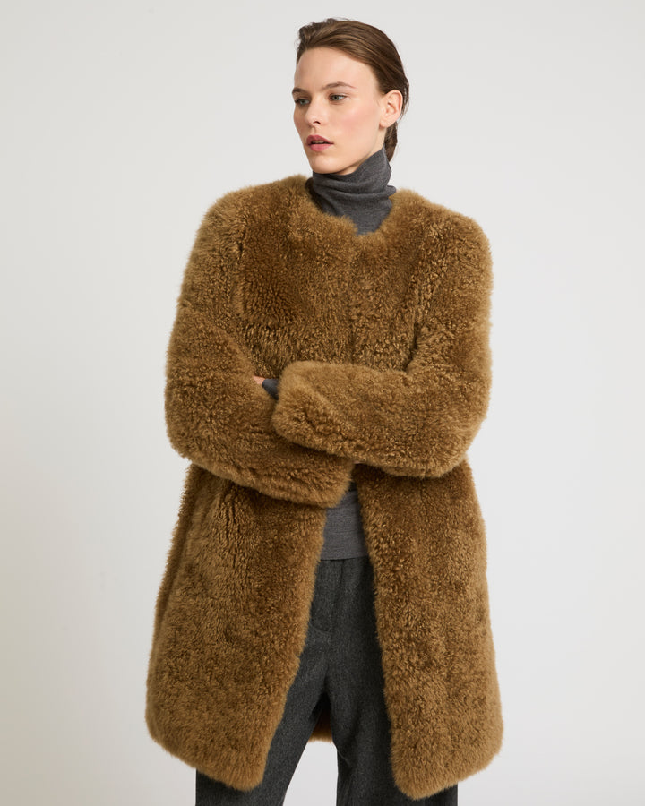 Private sale - Yves Salomon - Coat in merino knit and lambskin