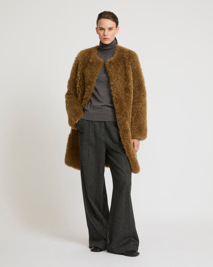 Private sale - Yves Salomon - Coat in merino knit and lambskin