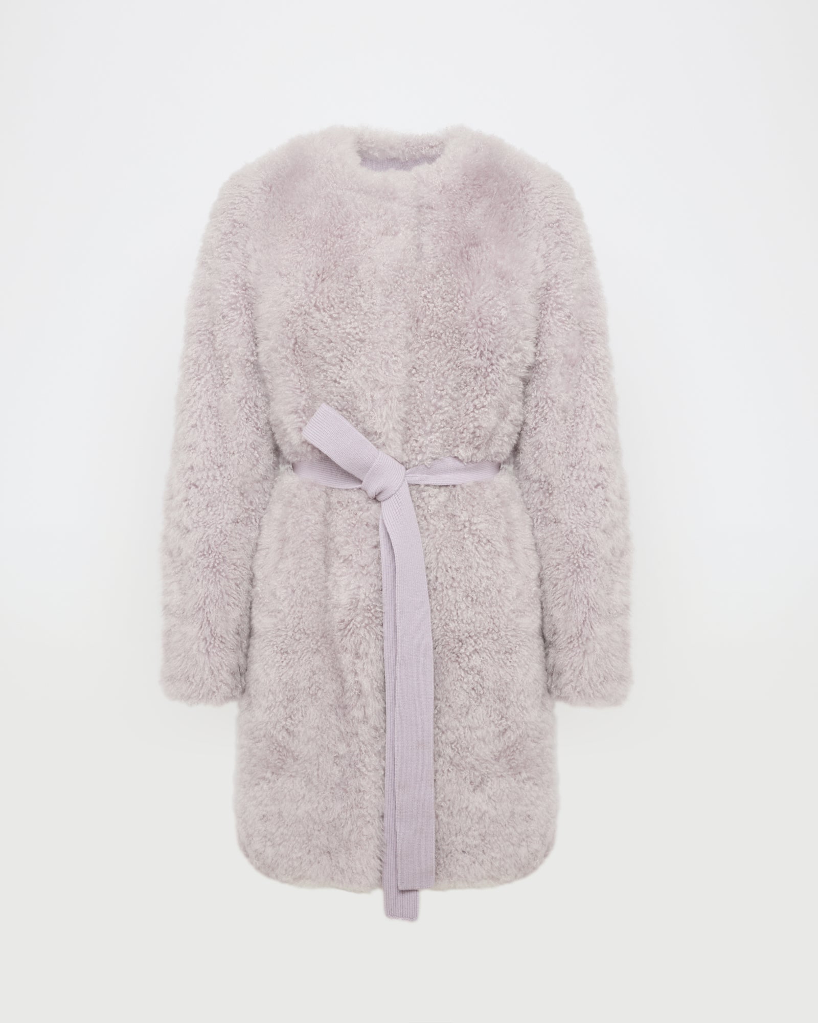 Coat in merino knit and lambskin -Yves Salomon