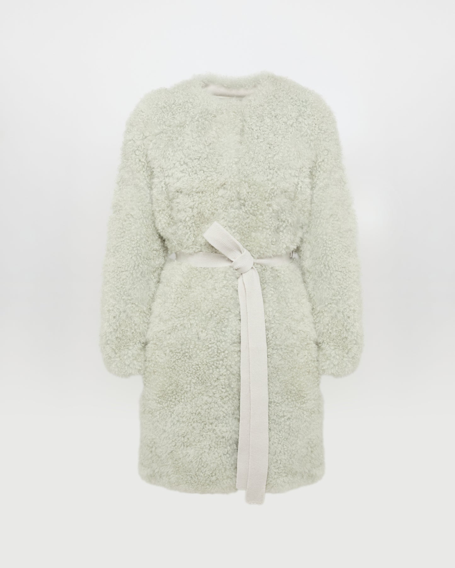 Coat in merino knit and lambskin -Yves Salomon
