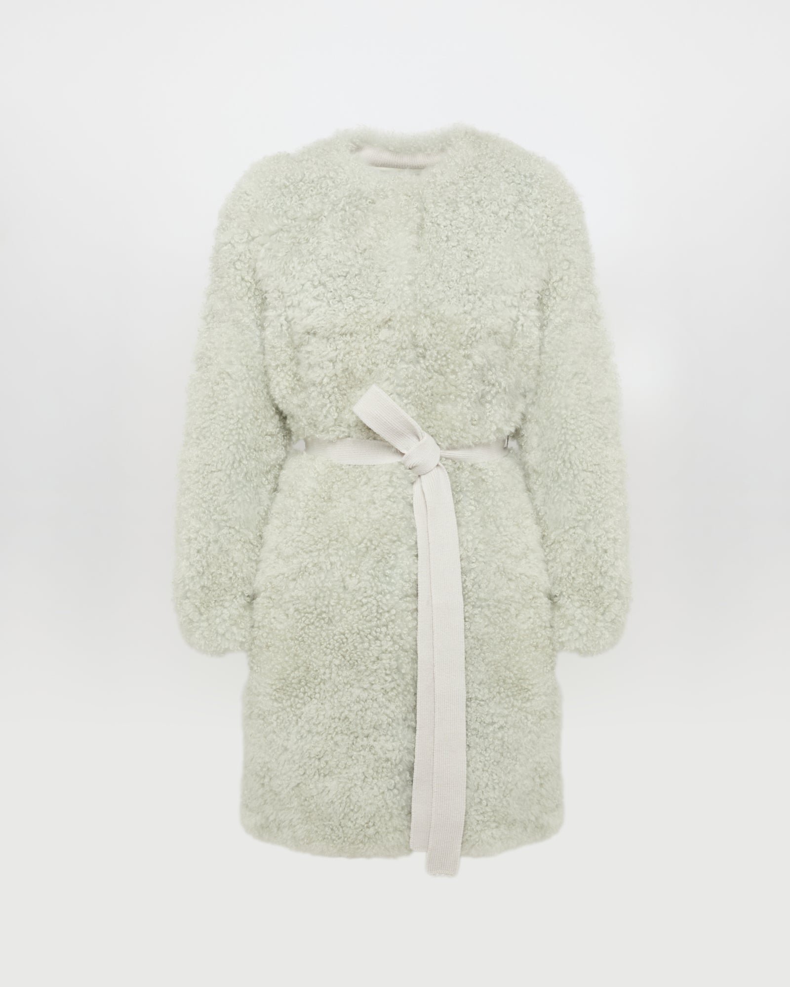 Coat in merino knit and lambskin -Yves Salomon