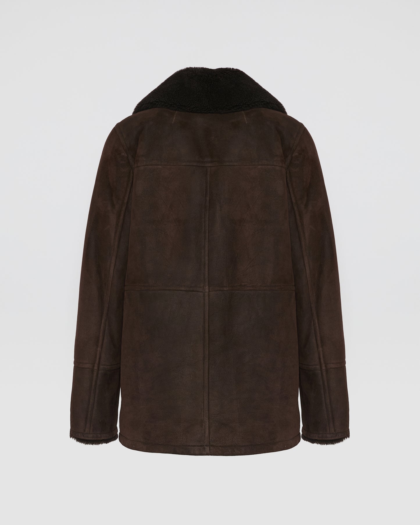 Gonfio lambskin suede effect pea coat