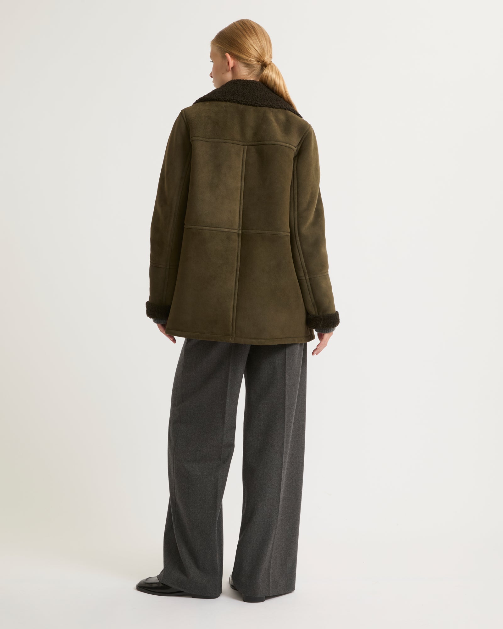 Winter sale & boxing day Yves Salomon -Suede merino pea coat
