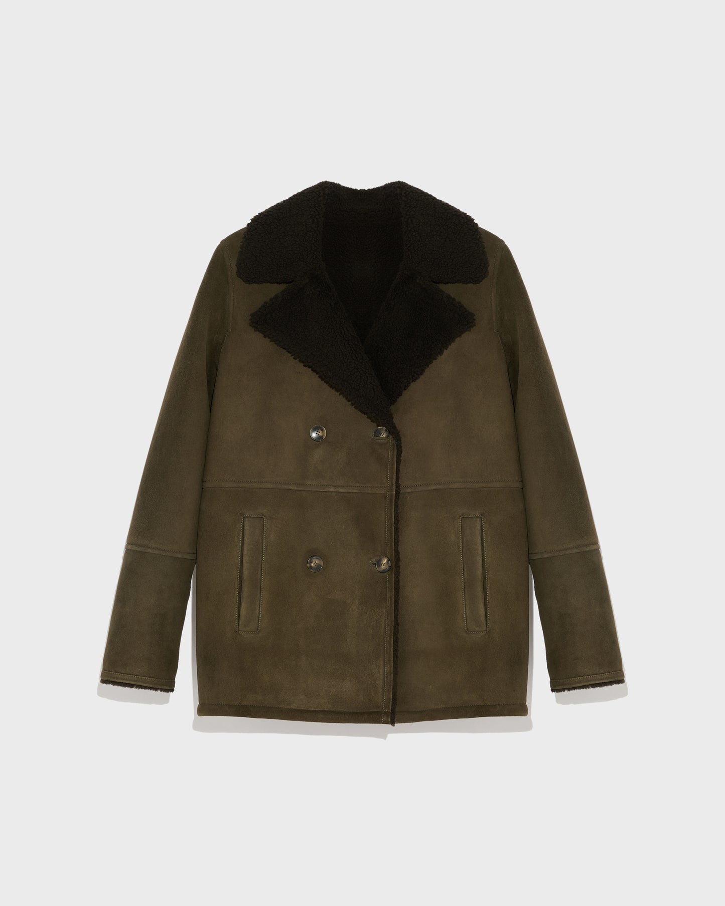 Winter sale & boxing day Yves Salomon -Suede merino pea coat