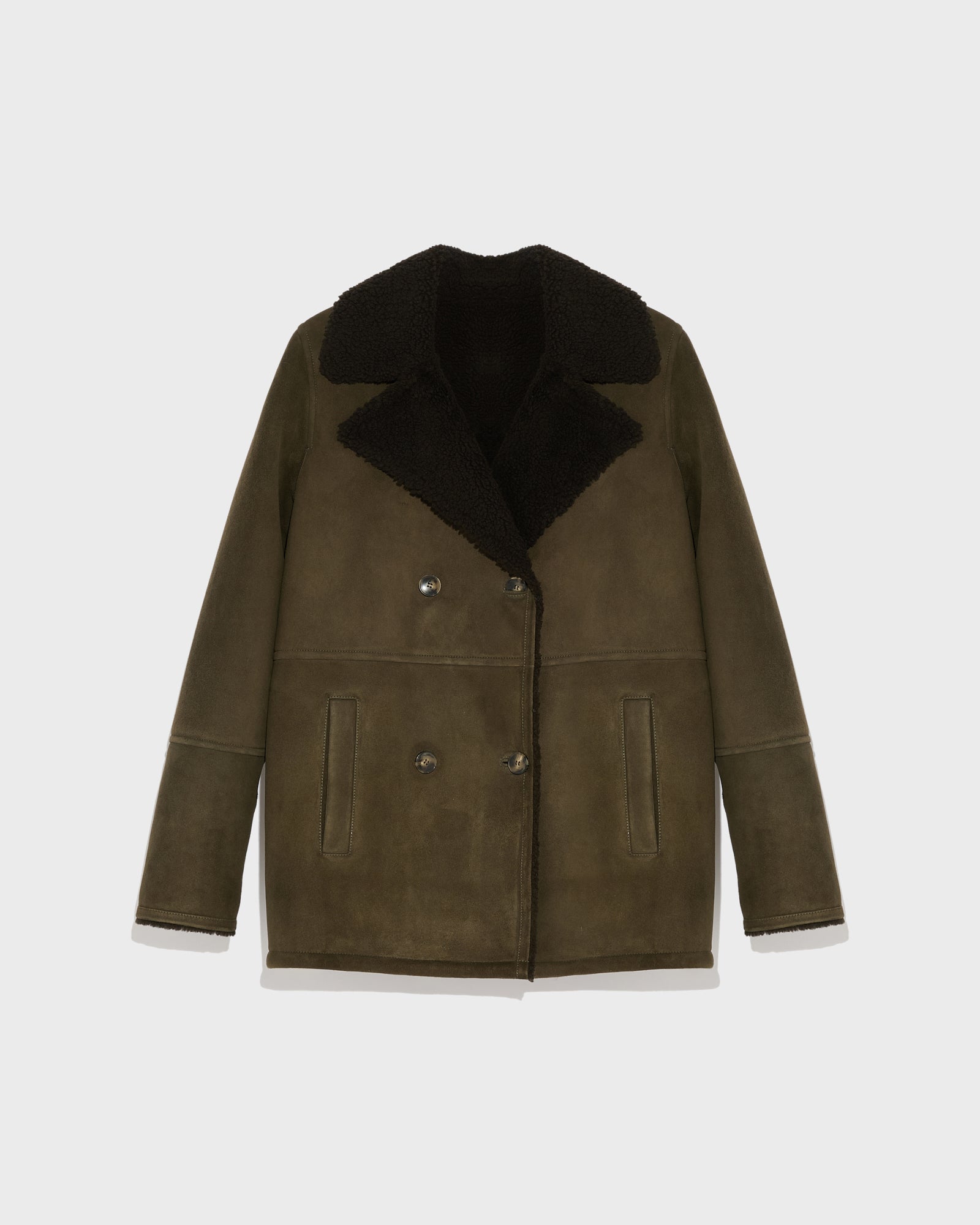 Winter sale & boxing day Yves Salomon -Suede merino pea coat