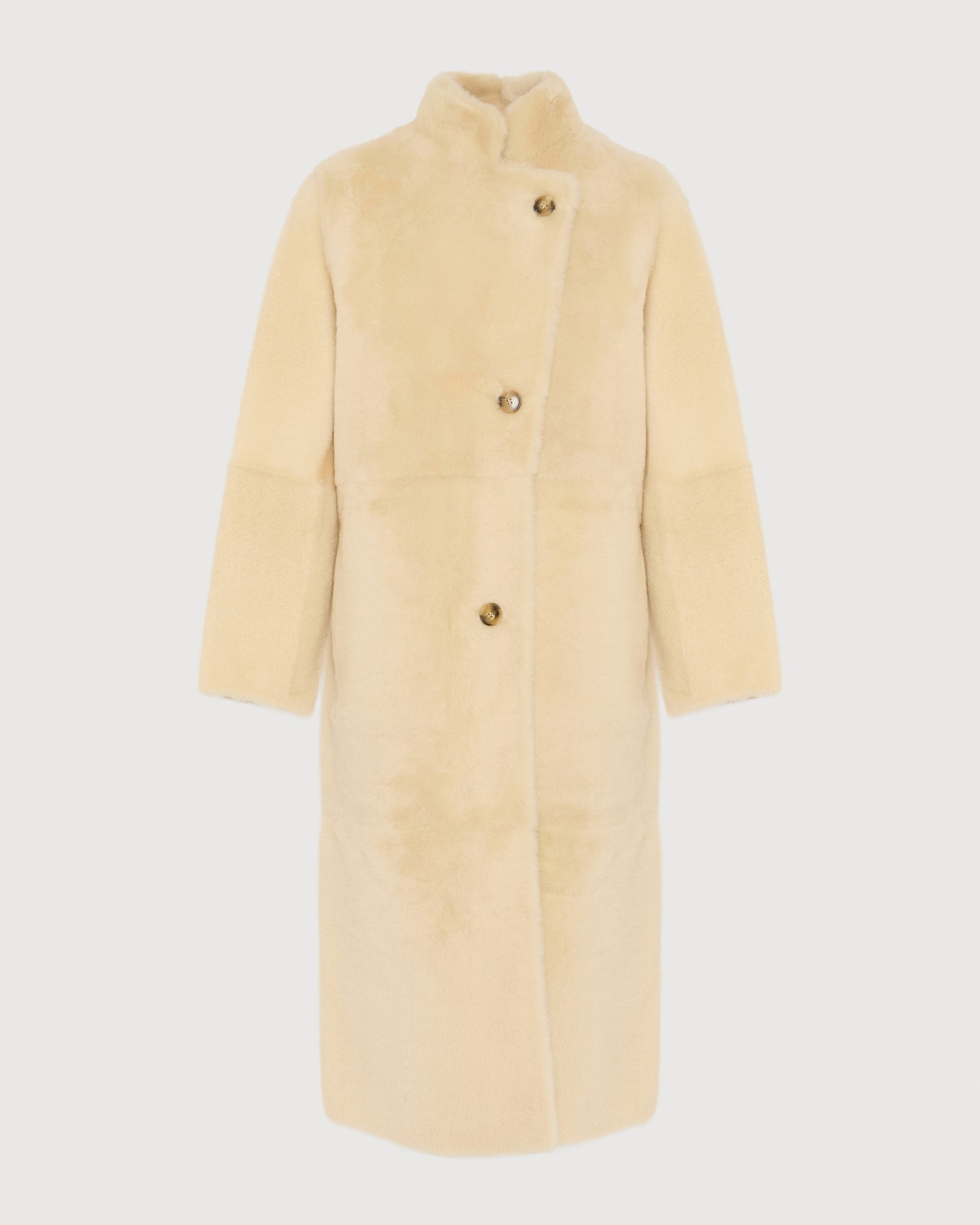 Straight belted shearling coat - Yves Salomon
