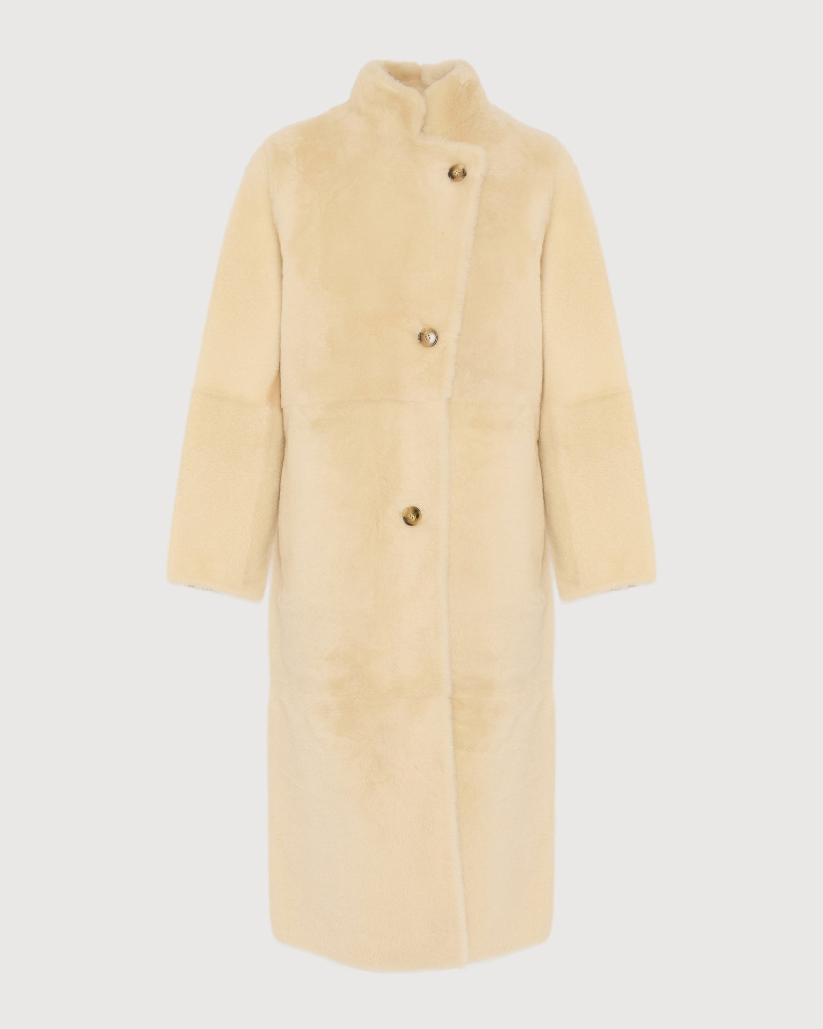 Straight belted shearling coat - Yves Salomon