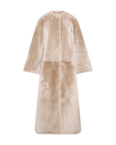 Extra long draped lambskin shearling coat