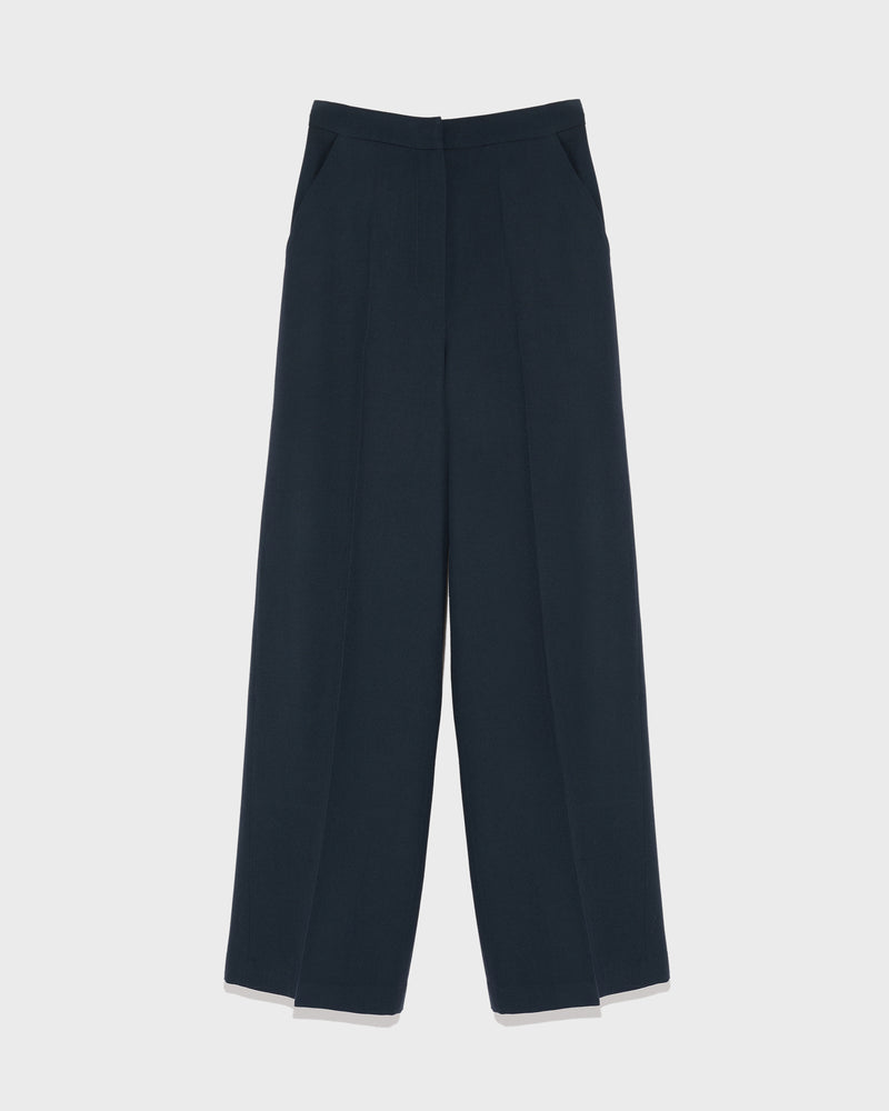 Straight trousers in wool gabardine fabric