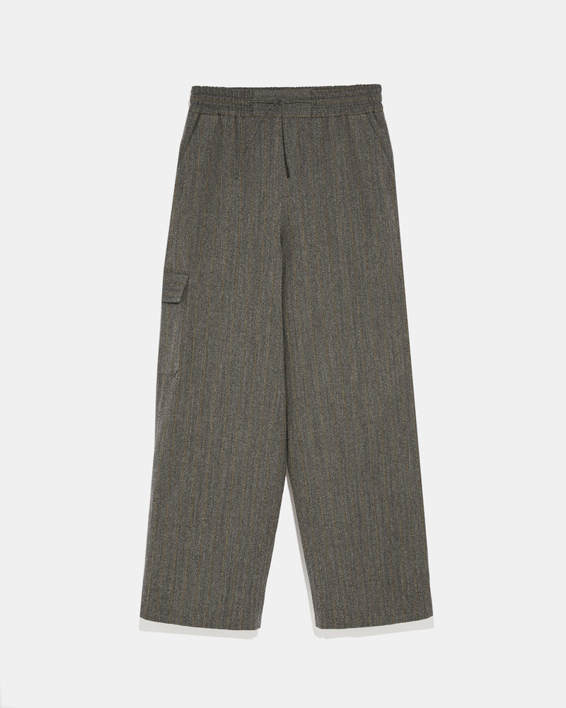 Flannel cargo trousers - grey - Yves Salomon