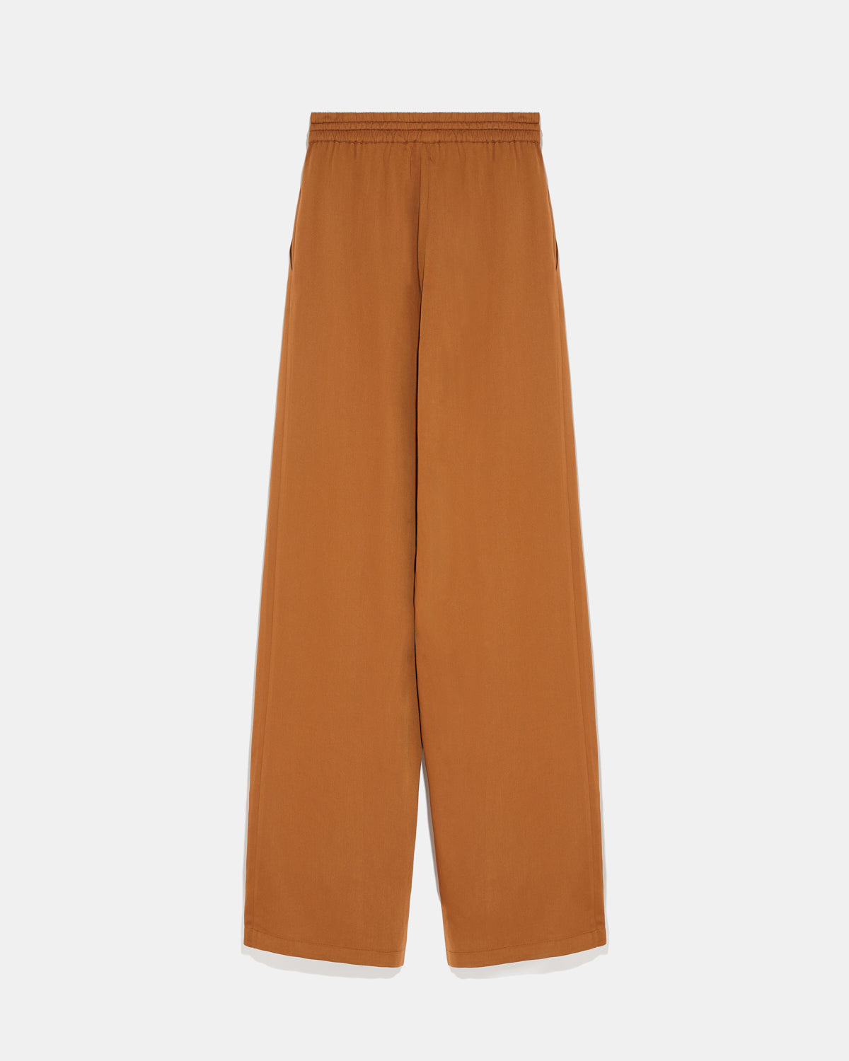 Palazzo trousers in matte satin fabric-Yves salomon-Winter sale & boxing day