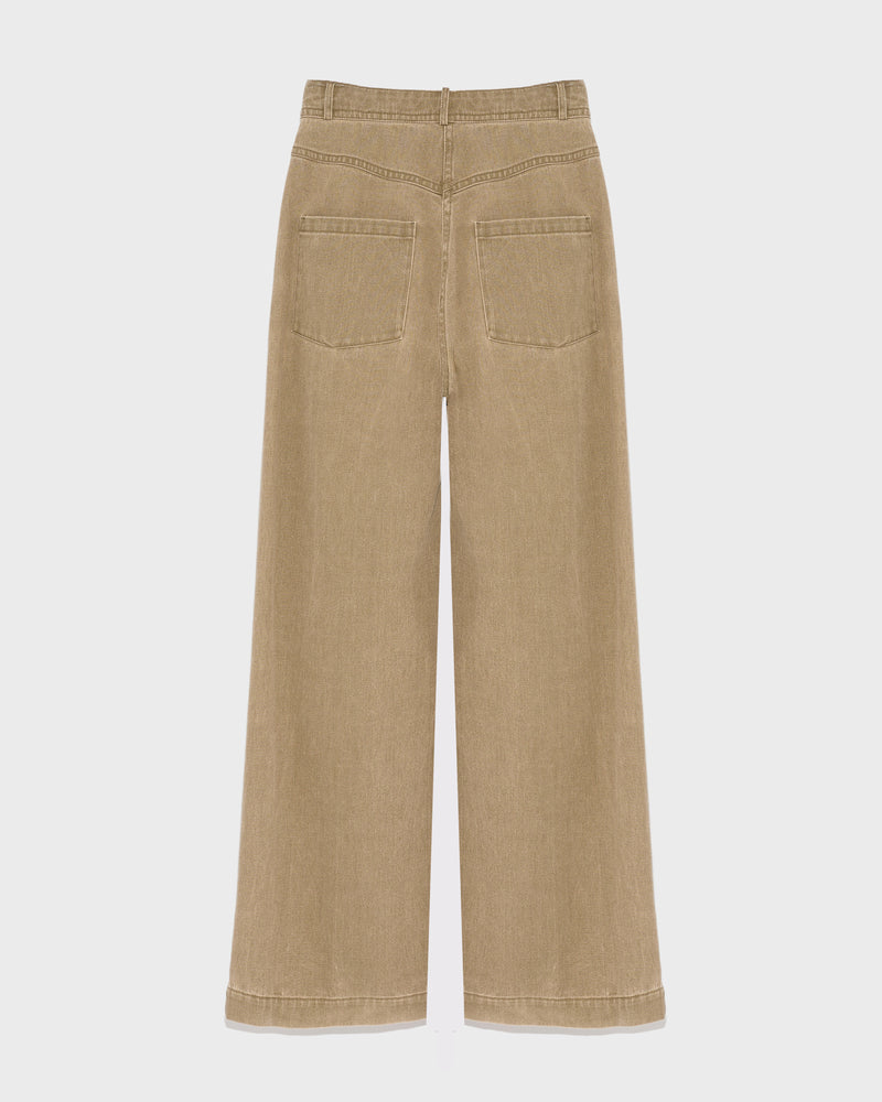 Wide-leg denim pants - beige - Yves Salomon