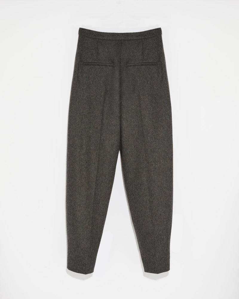 Flannel tailored trousers - grey - Yves Salomon