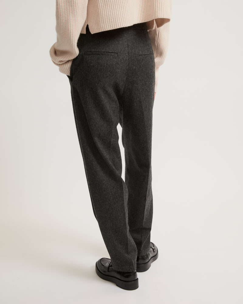 Flannel tailored trousers - grey - Yves Salomon