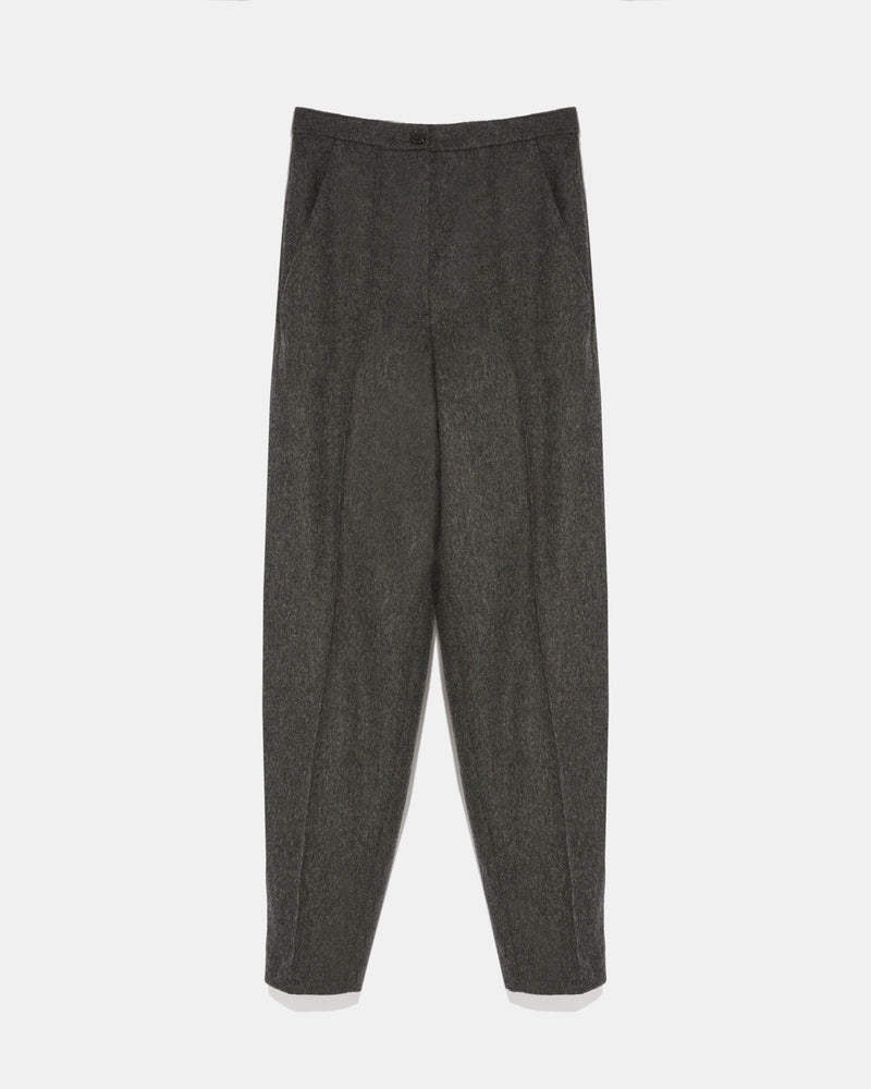 Flannel tailored trousers - grey - Yves Salomon