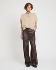 Straight trousers in lamb leather