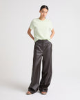 Straight trousers in lamb leather