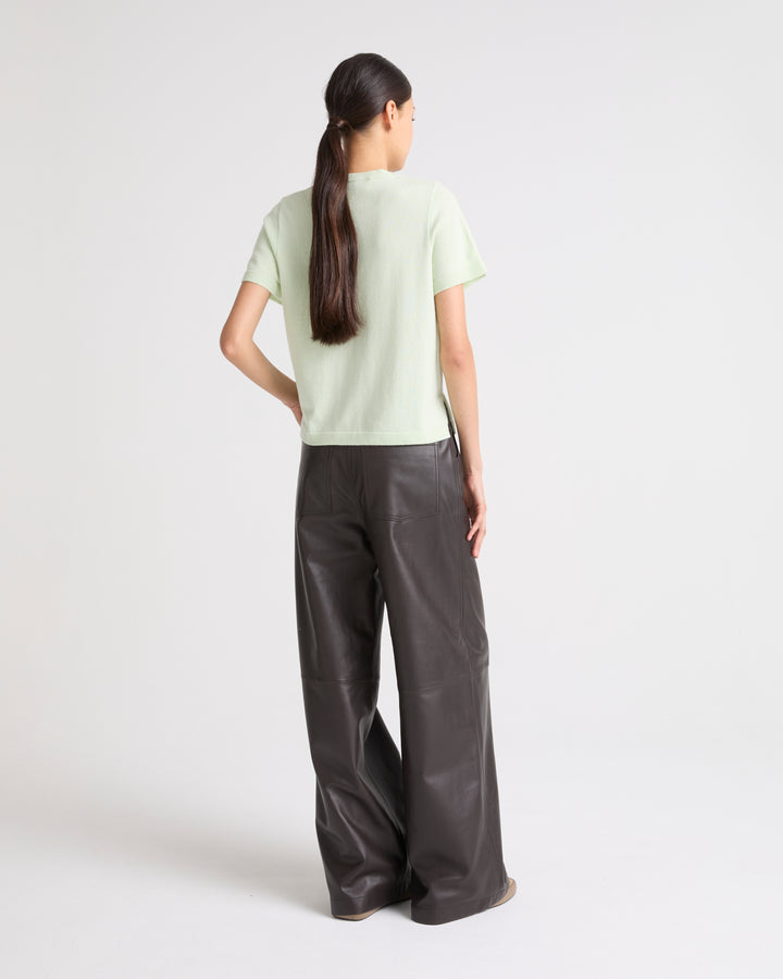 Straight trousers in lamb leather
