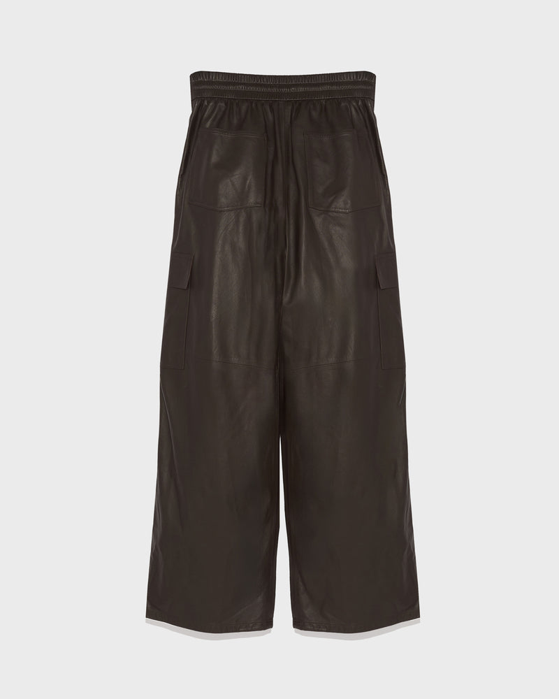 Wide-leg trousers in thin lambskin leather