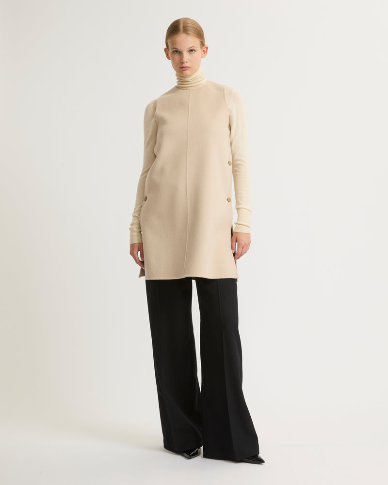 Short double-sided cashmere blend dress - beige - Yves Salomon