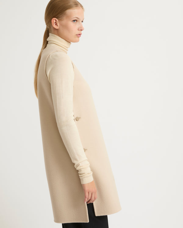 Short double-sided cashmere blend dress - beige - Yves Salomon