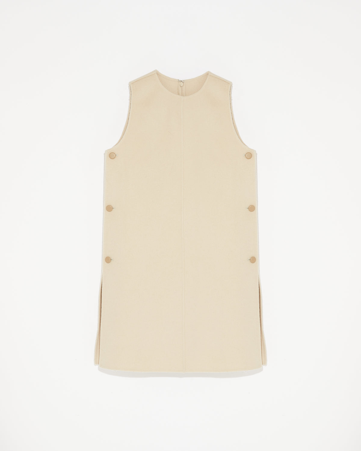 Short double-sided cashmere blend dress - beige - Yves