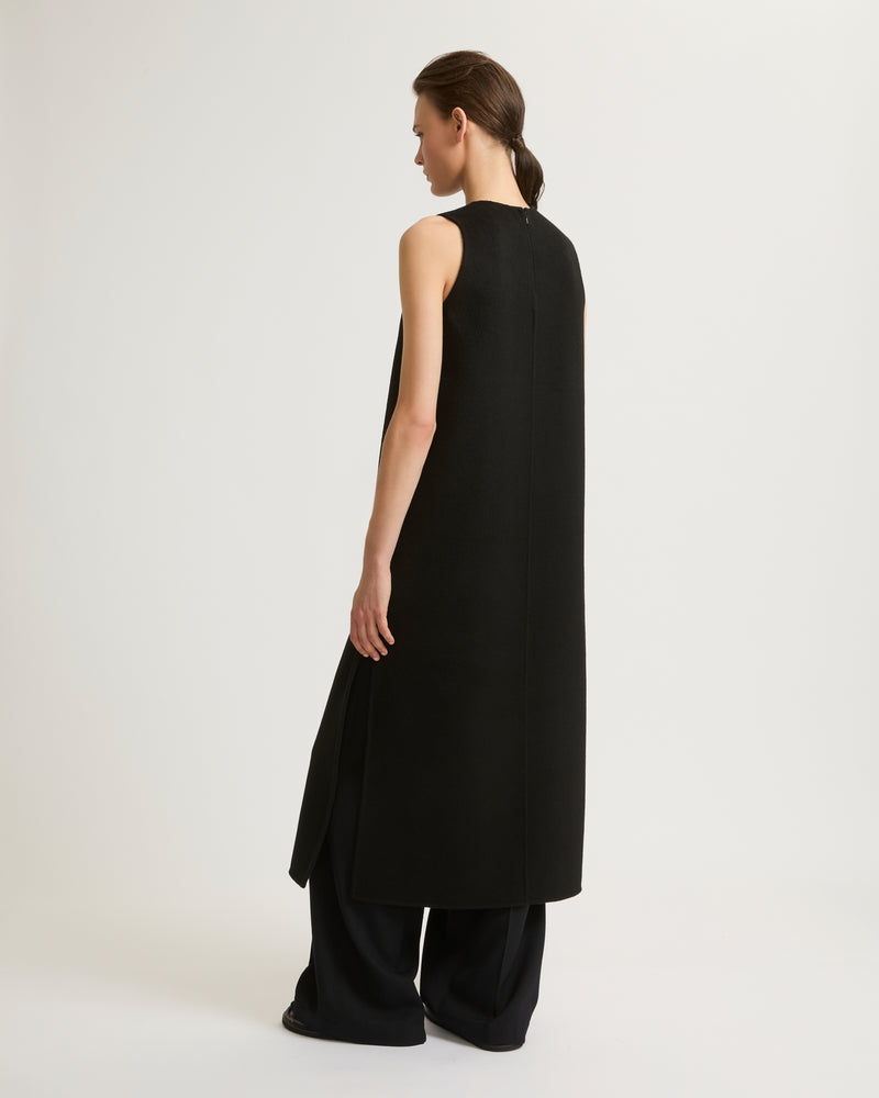 Long double-sided cashmere blend dress - black - Yves Salomon