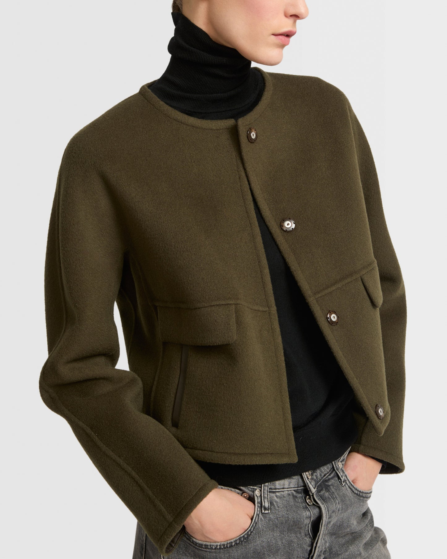 Private sale - Double-sided cashmere blend round neck jacket -Yves Salomon