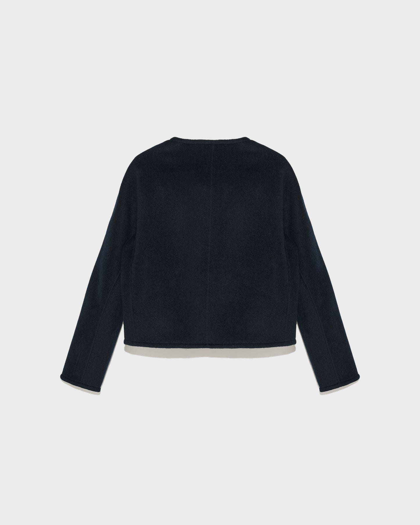 Double-sided cashmere blend round neck jacket