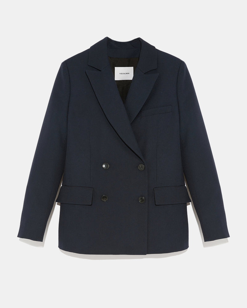 Tailored jacket in wool gabardine fabric