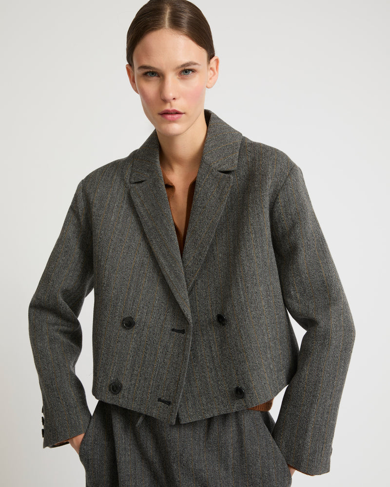 Grey tailored jacket women's best sale