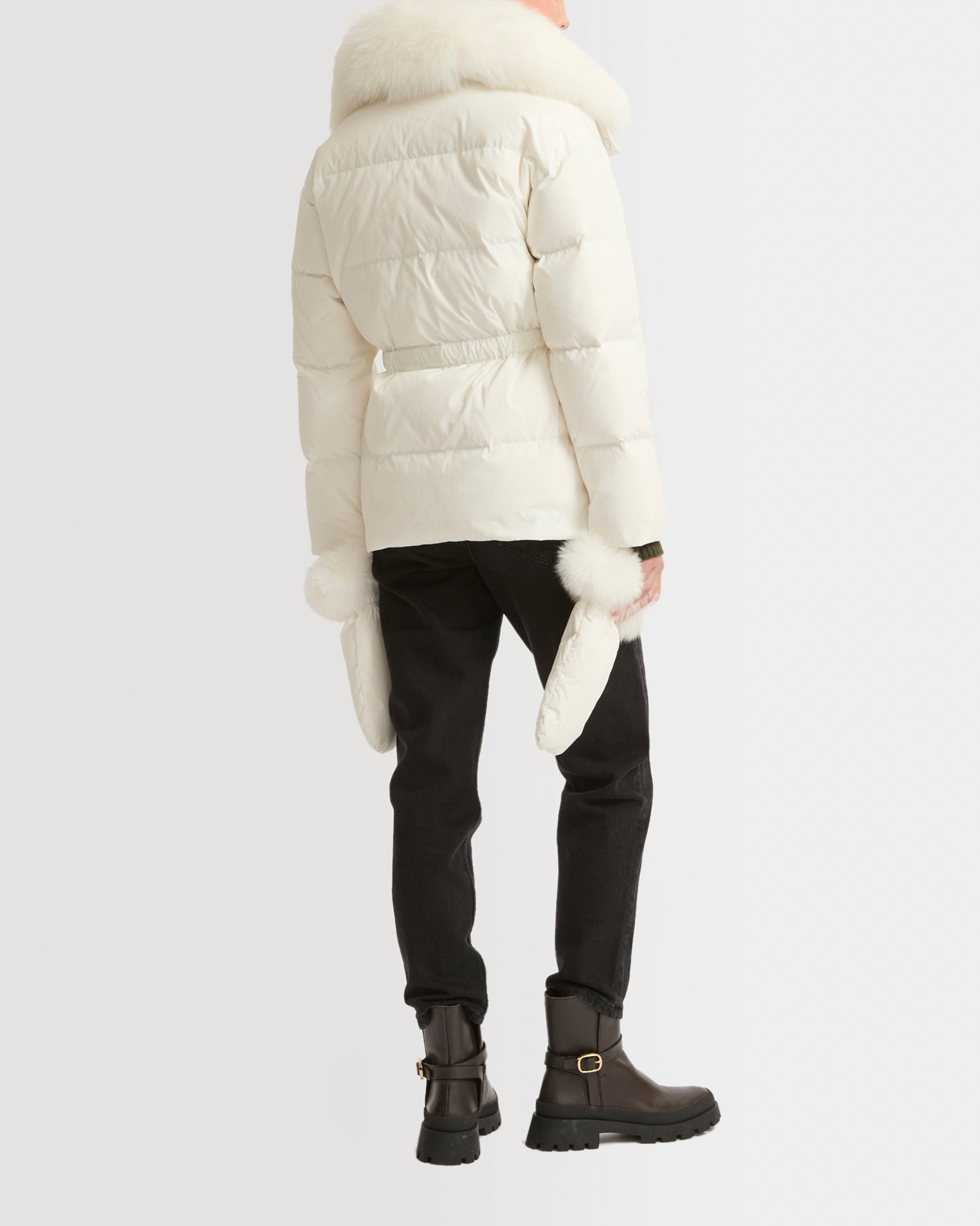 【Yves Salomon】ダウン shearling-trimmed mittens Yves Salomon Down shearling-trimmed mittens Yves Salomon