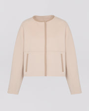 Short cashmere-mix wool jacket