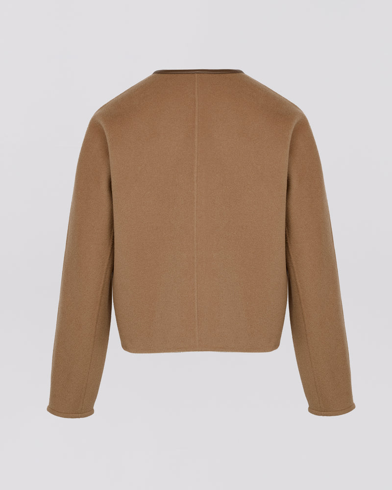 Short cashmere-mix wool jacket