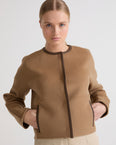 Short cashmere-mix wool jacket