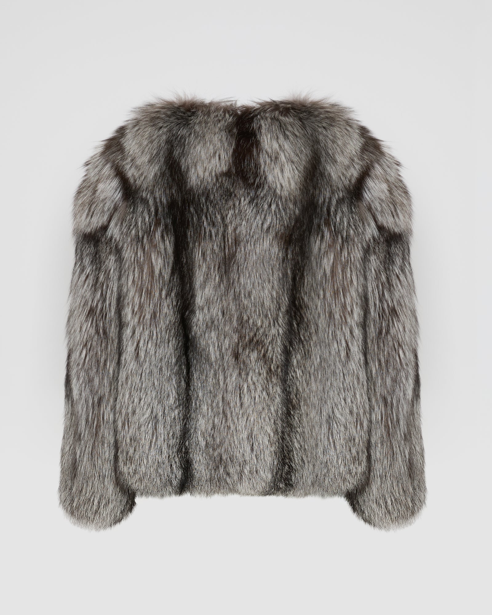 Straight fox fur jacket - grey - Yves Salomon – Yves Salomon US