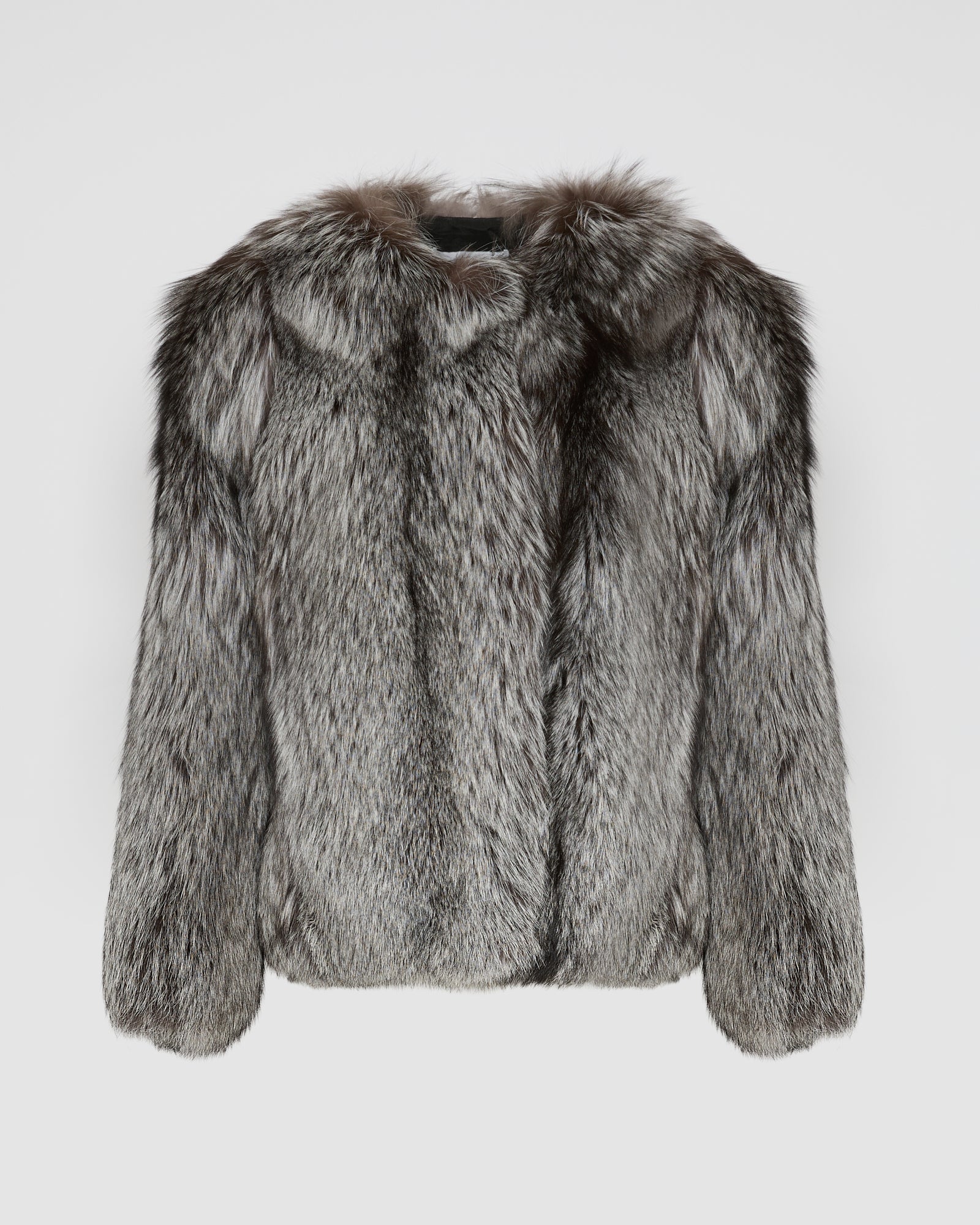 Straight fox fur jacket - grey - Yves Salomon – Yves Salomon US