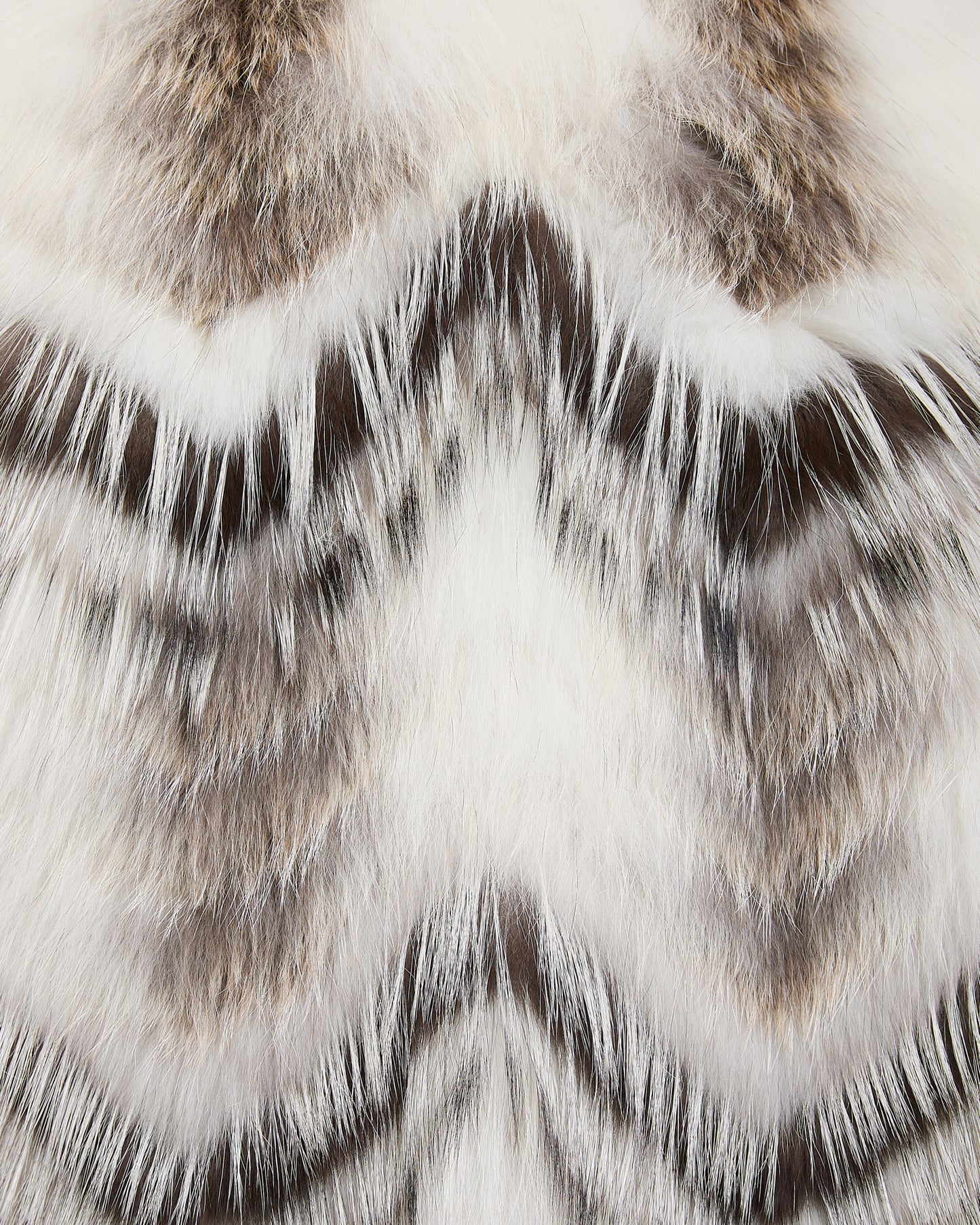 Belted cardigan in merino knit and fox fur